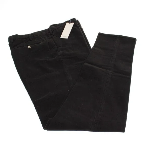 Zanella NWT Chinos / Casual Pants Size 36 US Parker In Solid Black Cotton Blend